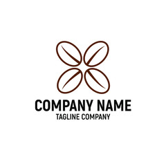 Coffee beans logo design template. Design for coffee shop business - Vector.