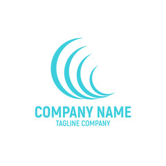Wind or Ocean Wave logo design template.