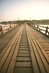 Mon Bridge in Sangkhla Buri, Kanchanaburi Province, Thailand.