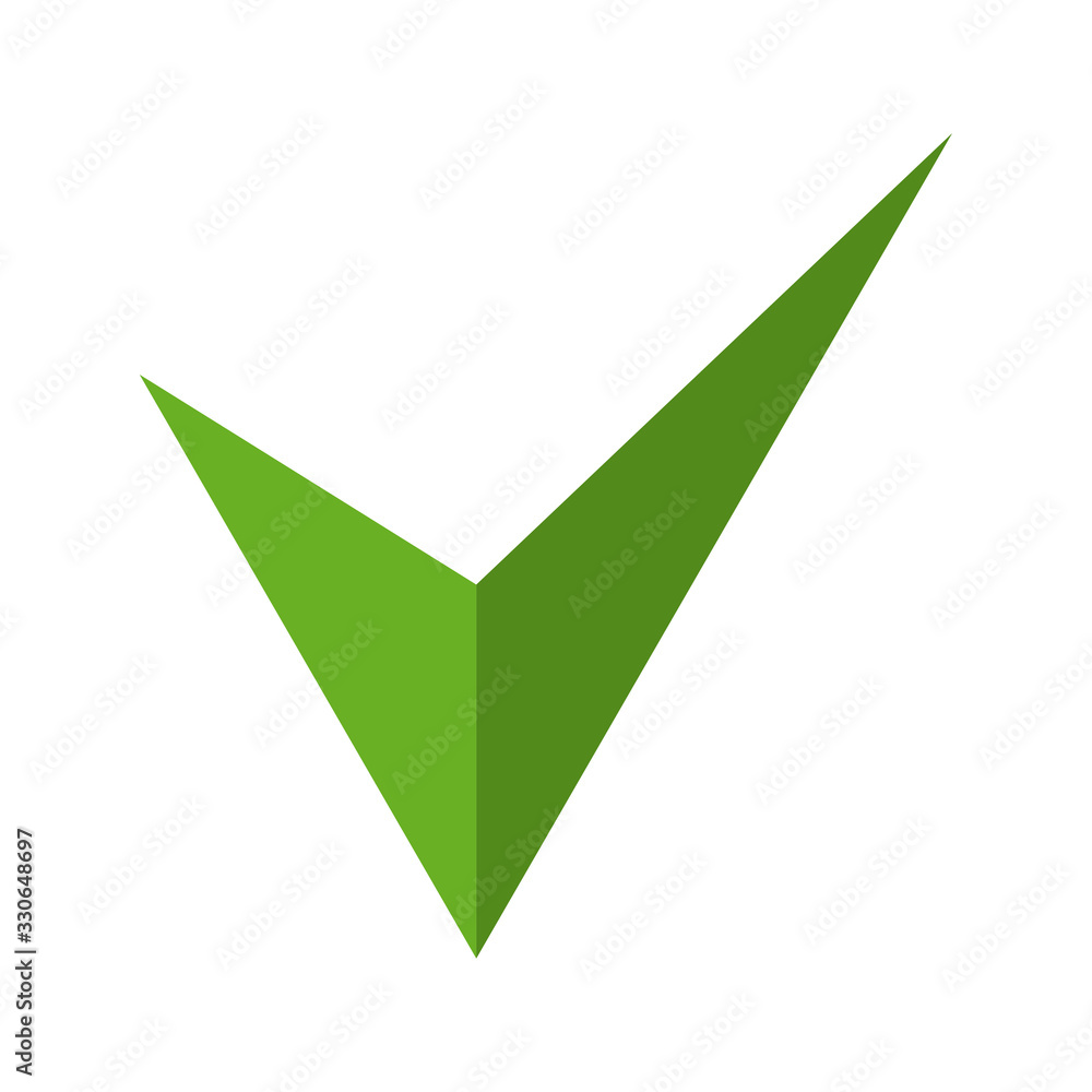 Poster flat green check mark icon, tick symbol isolated on a white background. eps10 vector file