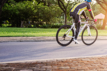 Fototapeta premium People are cycling and green nature.