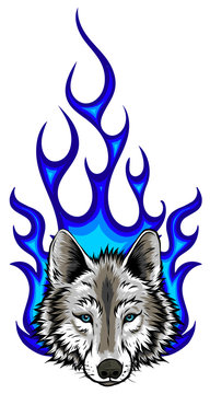 Wolf Head Mascot Vector Illustrator Design Art