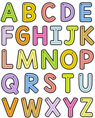 Teacher Font Trace Letter Formation - Uppercase Color © Inspirational Living
