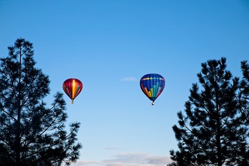 Fototapeta premium I was watching the ballons fill and take off as these two came in from behind the crowd