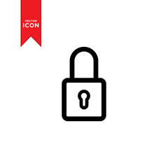 Padlock icon vector. Lock symbol icon illustration. Trendy flat design style on white background.