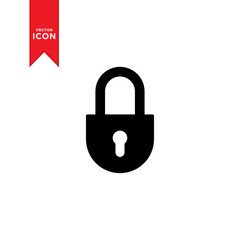 Padlock icon vector. Lock symbol icon illustration. Trendy flat design style on white background.
