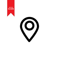 Pin location icon vector. Location symbol logo icon. Simple design on trendy icon.