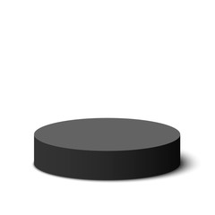 Black round box. Package. Vector illustration.
