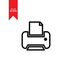 Printer icon vector. Flat design style on trendy icon.