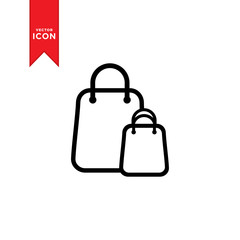 Shopping bag icon vector. Simple design on trendy icon.