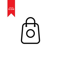 Shopping bag icon vector. Simple design on trendy icon.