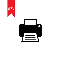 Printer icon vector. Flat design style on trendy icon.