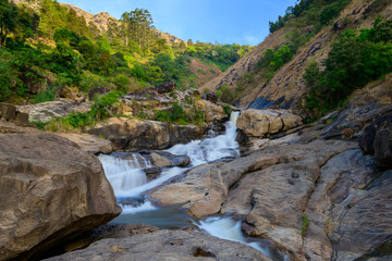 Fototapeta na wymiar A beautiful view of Attukad Waterfalls from Munnar, Kerala, India