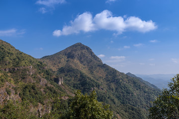 grotesque mountain under the blue sky