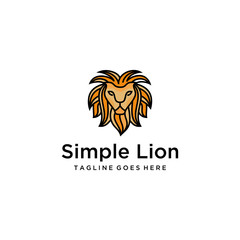 Illustration of Lion head formed from line art as a symbol of power logo design.