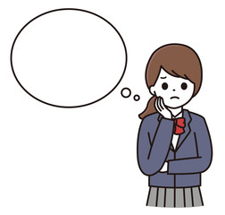 学生 女の子 吹き出し イラスト