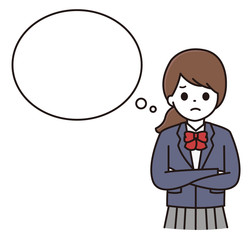 学生 女の子 吹き出し イラスト