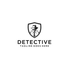 The mysterious detective works professionally logo design.