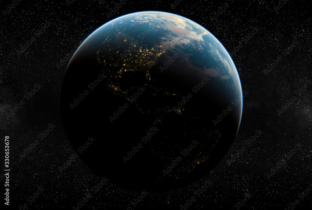 Canvas Prints realistic rendering of the earth seen from space