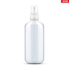 Sanitizer bottle spray with gel. Disinfectant Bottle with Spray. Safety in an epidemic and pandemic. Vector Illustration isolated on white background.