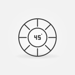 Circle and 45 Degrees outline vector concept icon or design element