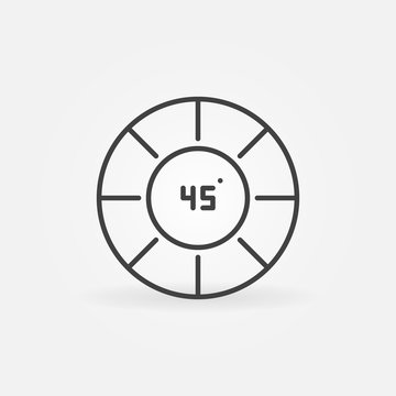 Circle and 45 Degrees outline vector concept icon or design element