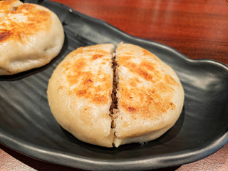 Close up shot of Taiwanese Savory Beef and Onion Pie
