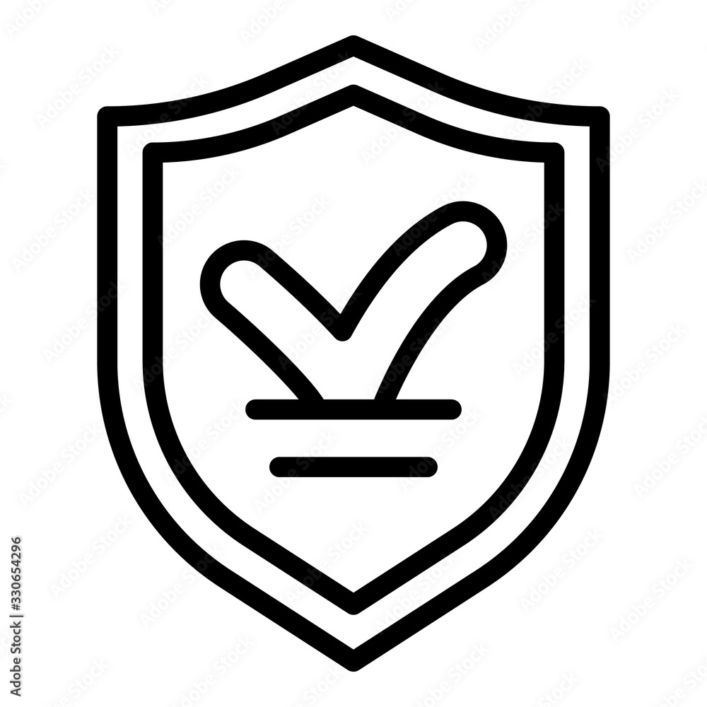 Poster protected shield audit icon. outline protected shield audit vector icon for web design isolated on w