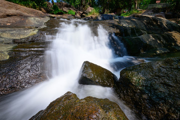 Beautiful view of water flow from Ezhattumugham prakriti gramam, Thumboormuzhi, Kerala India.