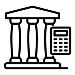 Banking audit icon. Outline banking audit vector icon for web design isolated on white background