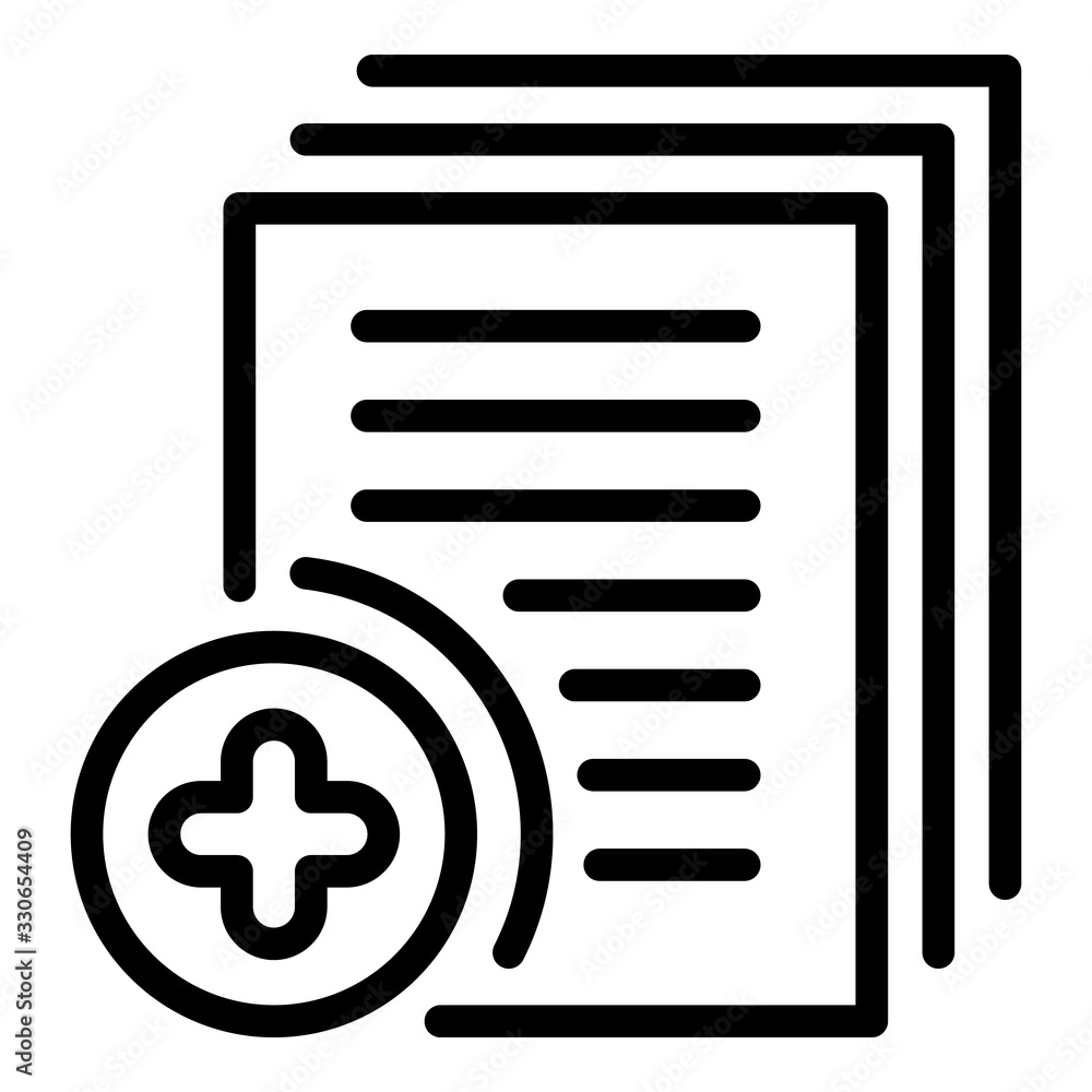 Poster audit plus papers icon. outline audit plus papers vector icon for web design isolated on white backg