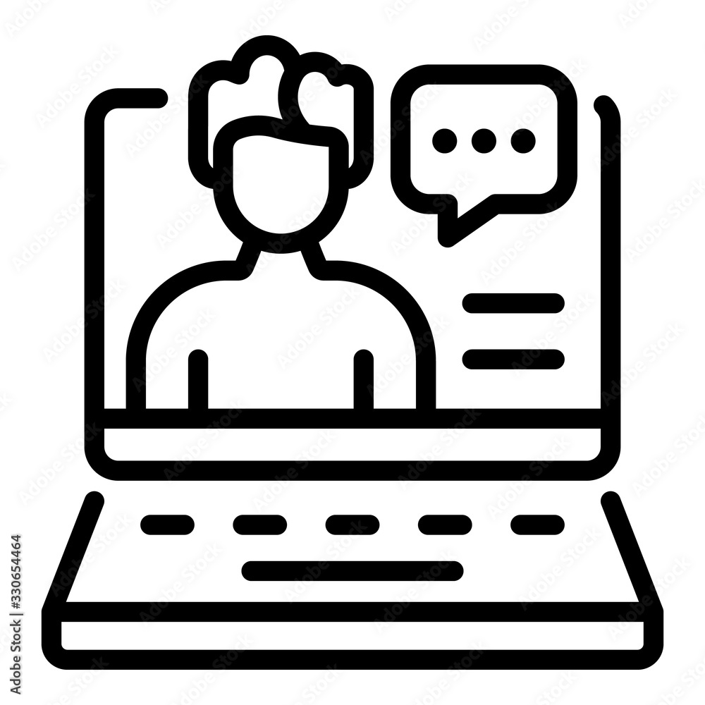 Poster online audit report icon. outline online audit report vector icon for web design isolated on white b