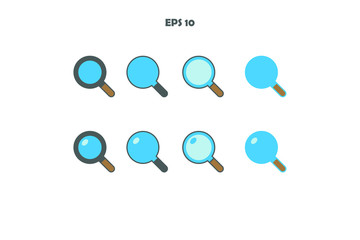 Magnifying glass icon set, searching