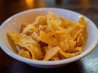 Close up shot of some deep fried Sweet Egg Twists