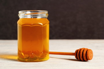 Jar of Honey with Honey Dipper