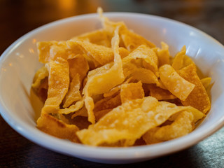 Close up shot of some deep fried Sweet Egg Twists