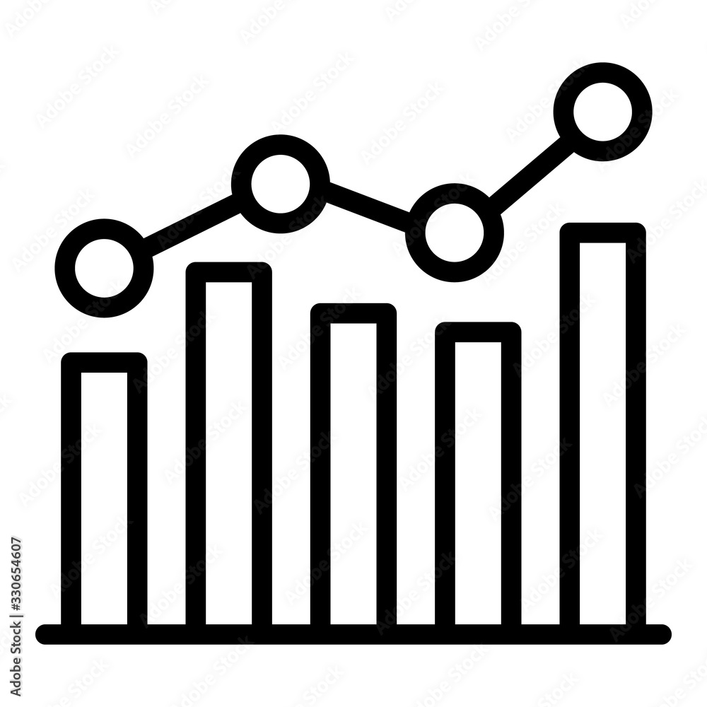Poster audit graph chart icon. outline audit graph chart vector icon for web design isolated on white backg