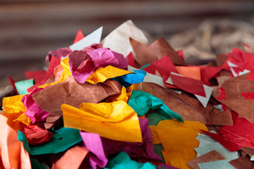 Coloured scrap lokta paper for recycling