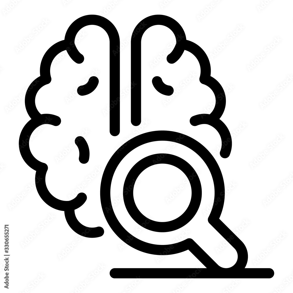 Poster brain emotion icon. outline brain emotion vector icon for web design isolated on white background