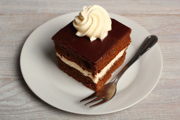 Cream Pie. Chocolate Sponge Cake filled with whipped cream.