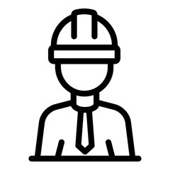 Contractor icon. Outline contractor vector icon for web design isolated on white background