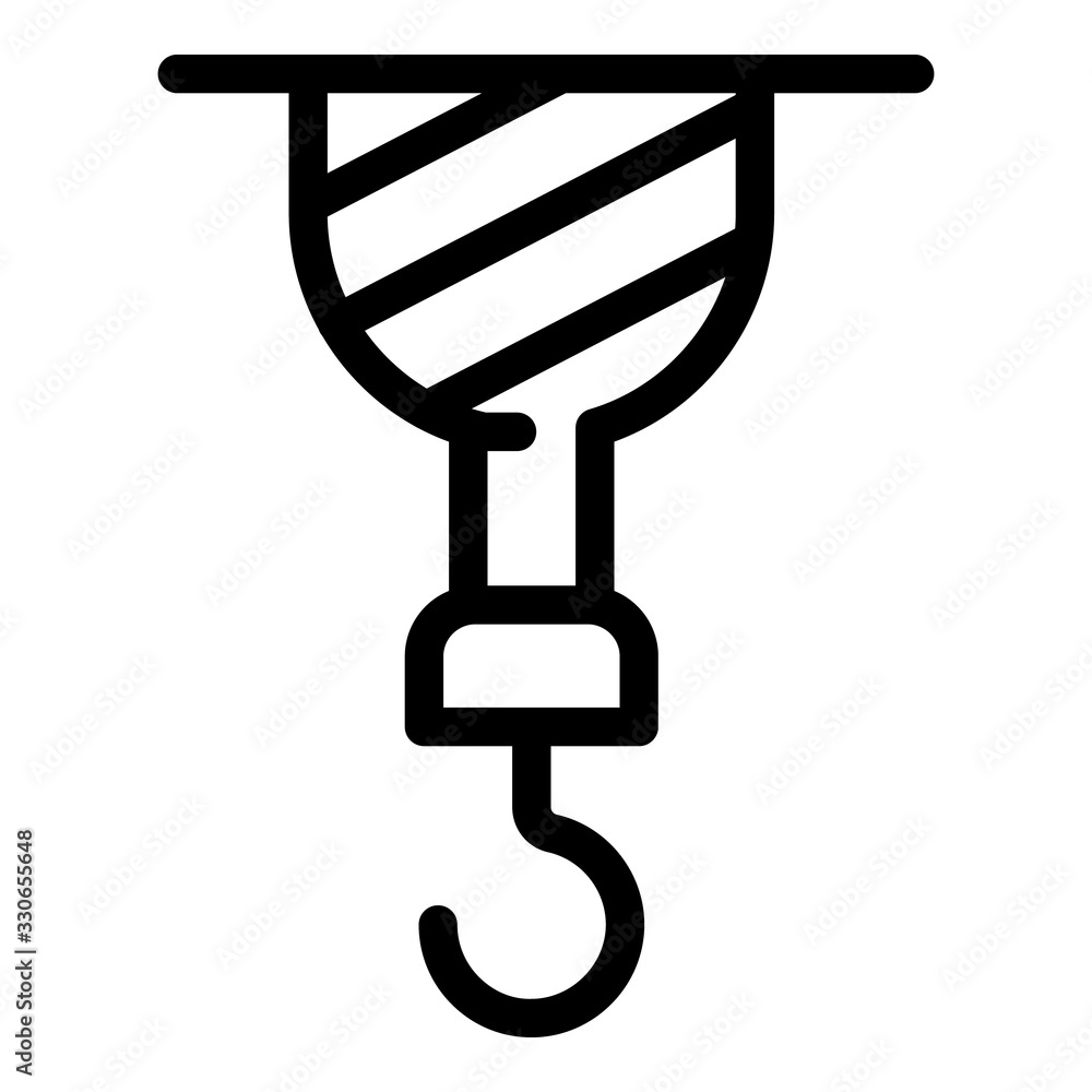 Poster crane hook icon. outline crane hook vector icon for web design isolated on white background
