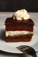 Cream Pie. Chocolate Sponge Cake filled with whipped cream.