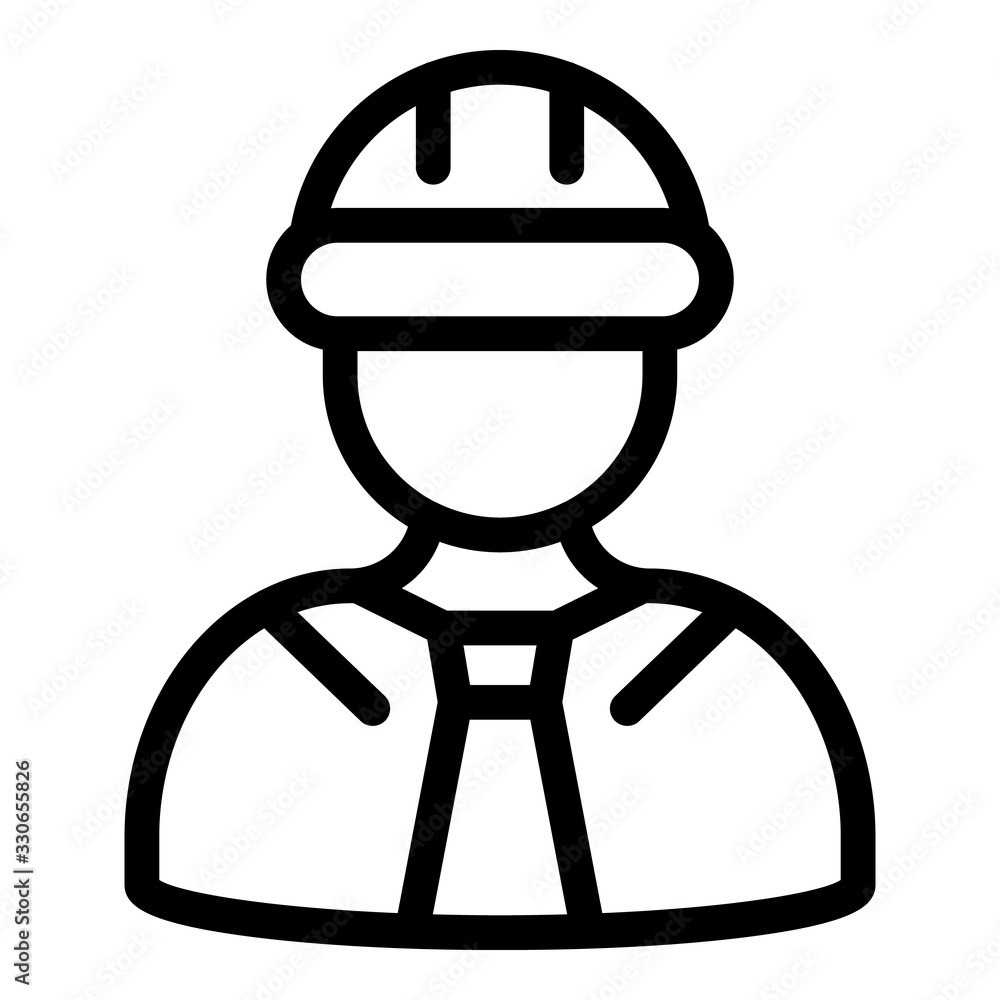 Poster engineer icon. outline engineer vector icon for web design isolated on white background