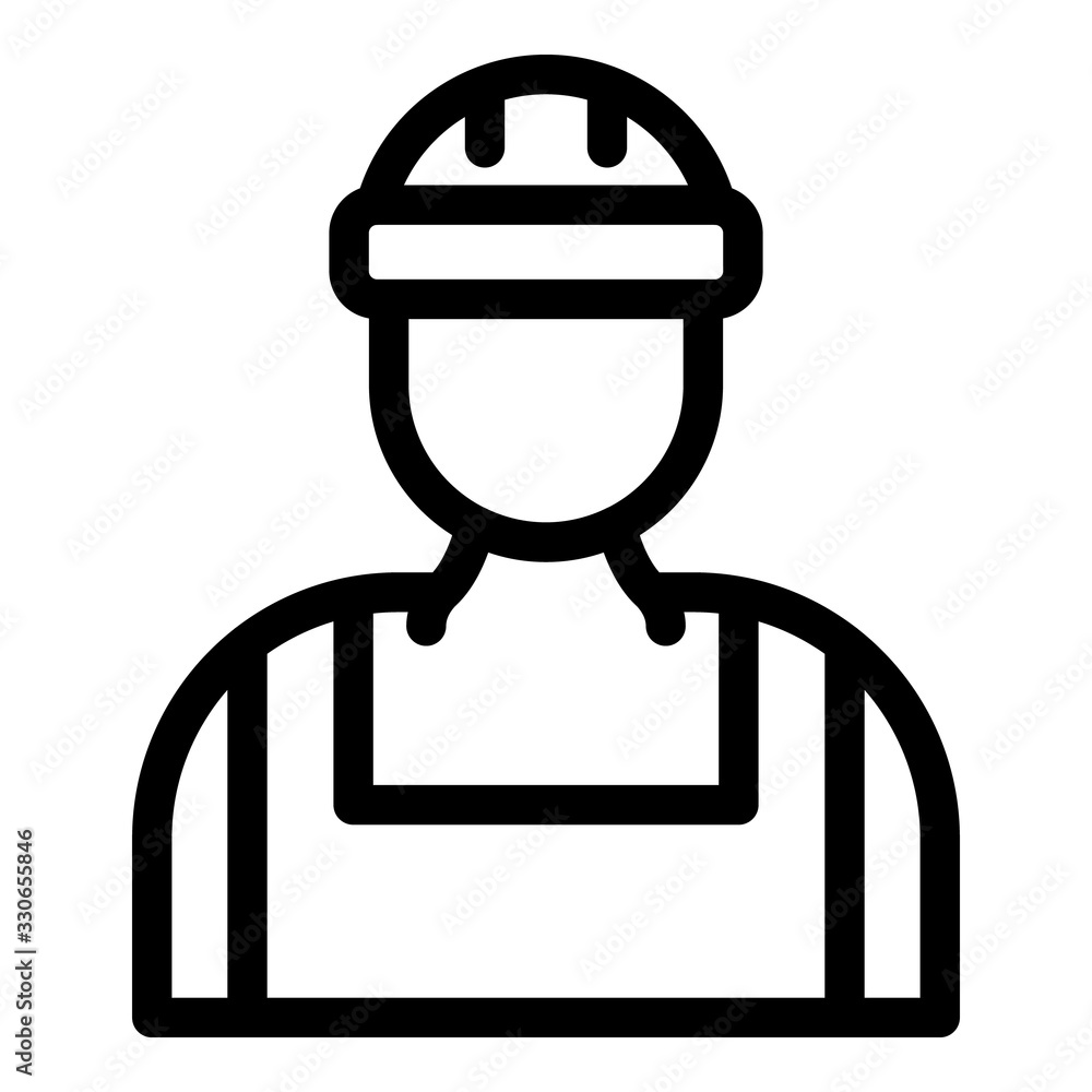 Poster builder avatar icon. outline builder avatar vector icon for web design isolated on white background