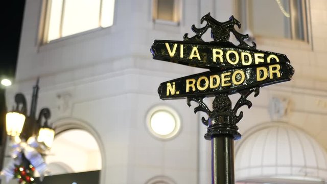 World Famous Rodeo Drive Symbol, Cross Street Sign, Intersection in Beverly  Hills. Touristic Los, Stock Video - Envato Elements