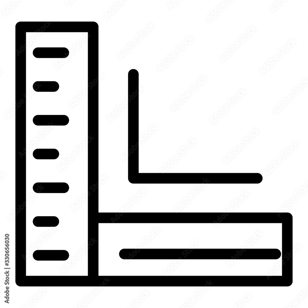 Poster corner ruler icon. outline corner ruler vector icon for web design isolated on white background