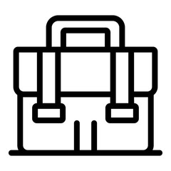 Leather bag icon. Outline leather bag vector icon for web design isolated on white background