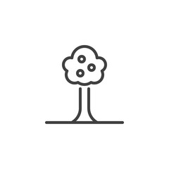 Fruit tree line icon. linear style sign for mobile concept and web design. Apple tree outline vector icon. Symbol, logo illustration. Vector graphics