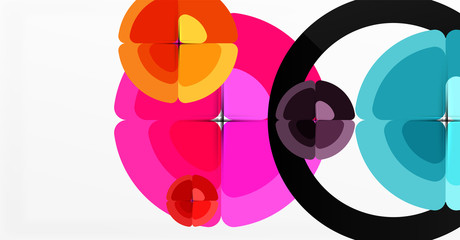Abstract background, trendy color circles geometrical composition. Vector Illustration For Wallpaper, Banner, Background, Card, Book Illustration, landing page